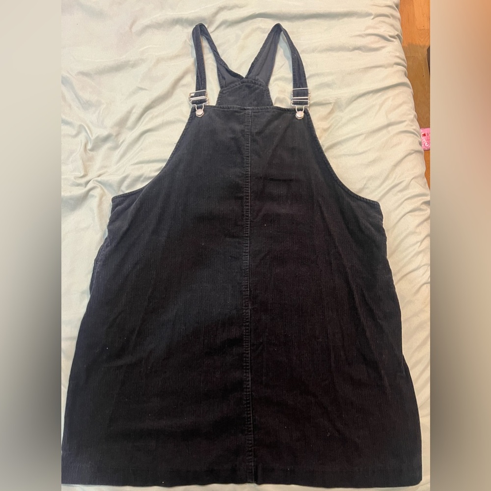 Black cord pinafore dress